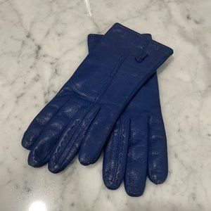 Royal Blue Paris Leather Gloves